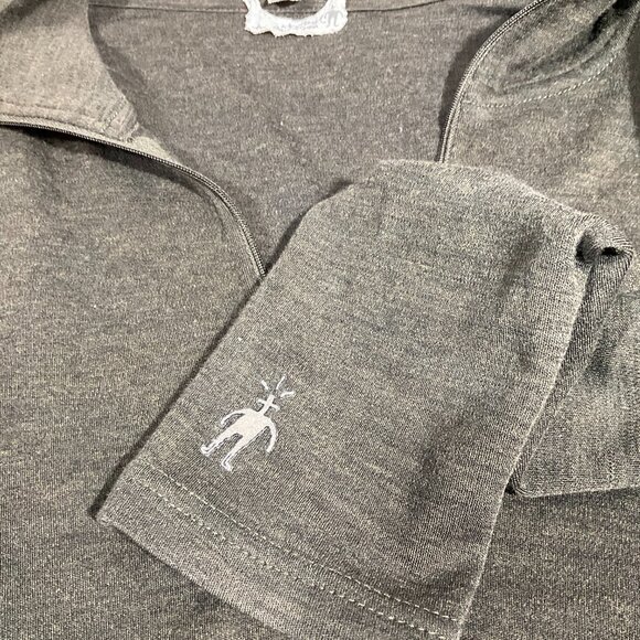 Mens SmartWool Dark Green 1/4 Zip Merino Top, Size XXL - Picture 4 of 4